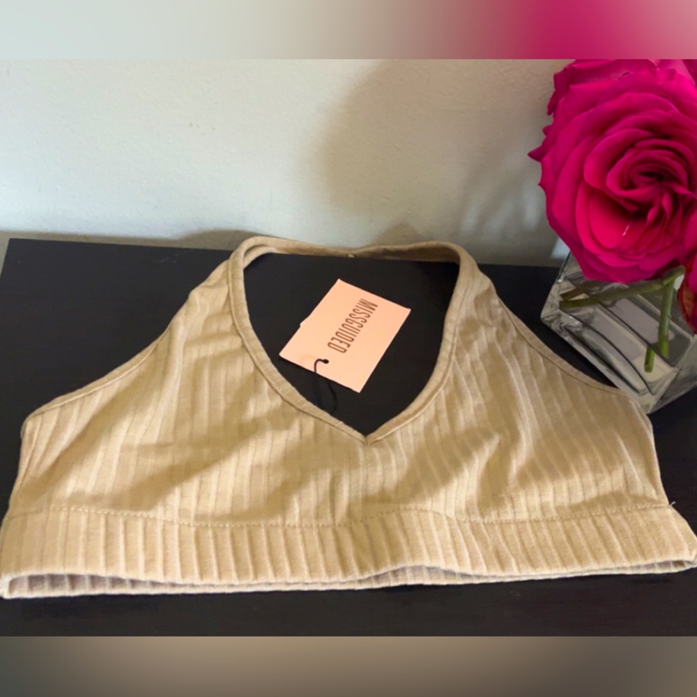 Misguided Micro Halter Bralet Top Size XL UK Size 12 New with Tags